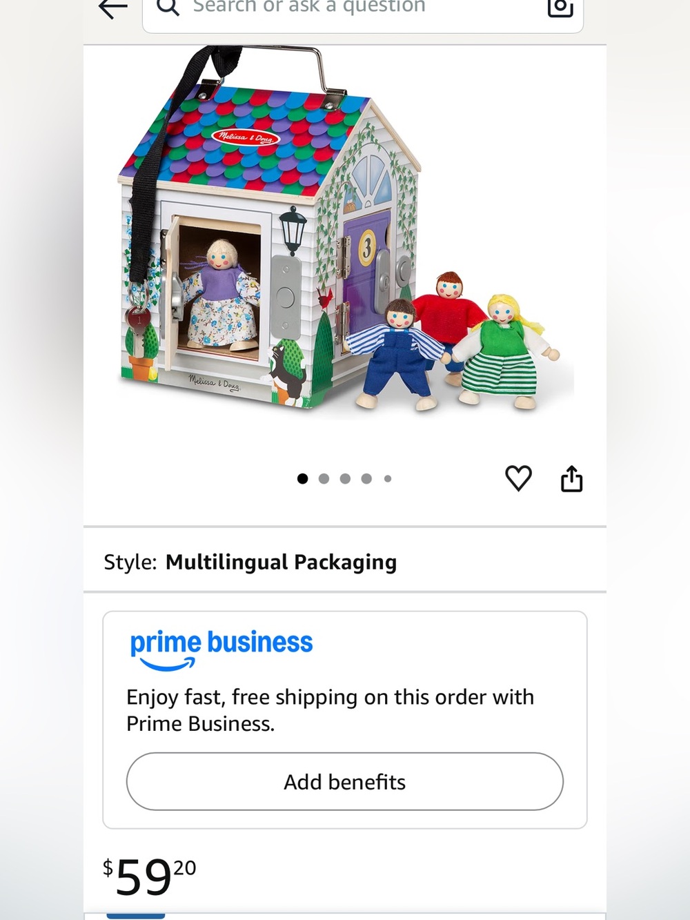Melissa & Doug Doorbell Dollhouse Interactive Toy